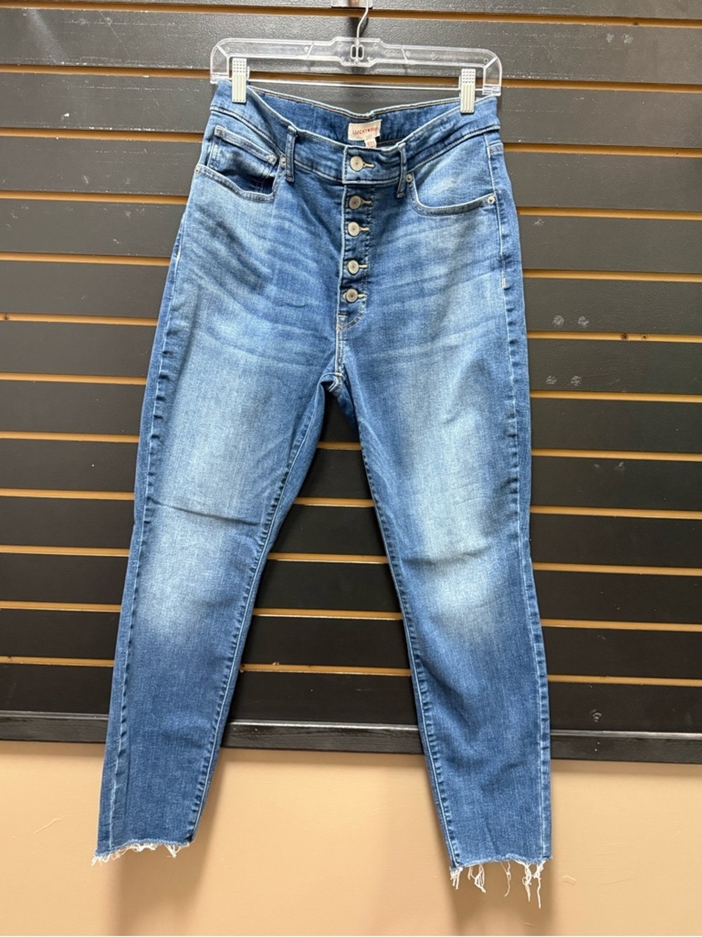 Lucky Brand Bridgette High Rise Skinny raw hem Jeans Button Fly 12 31